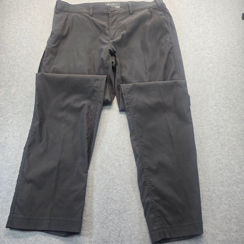 Eddie Bauer Travex Mens 38x36 Gray Performance Travel Hiking Pants Stretch TALL